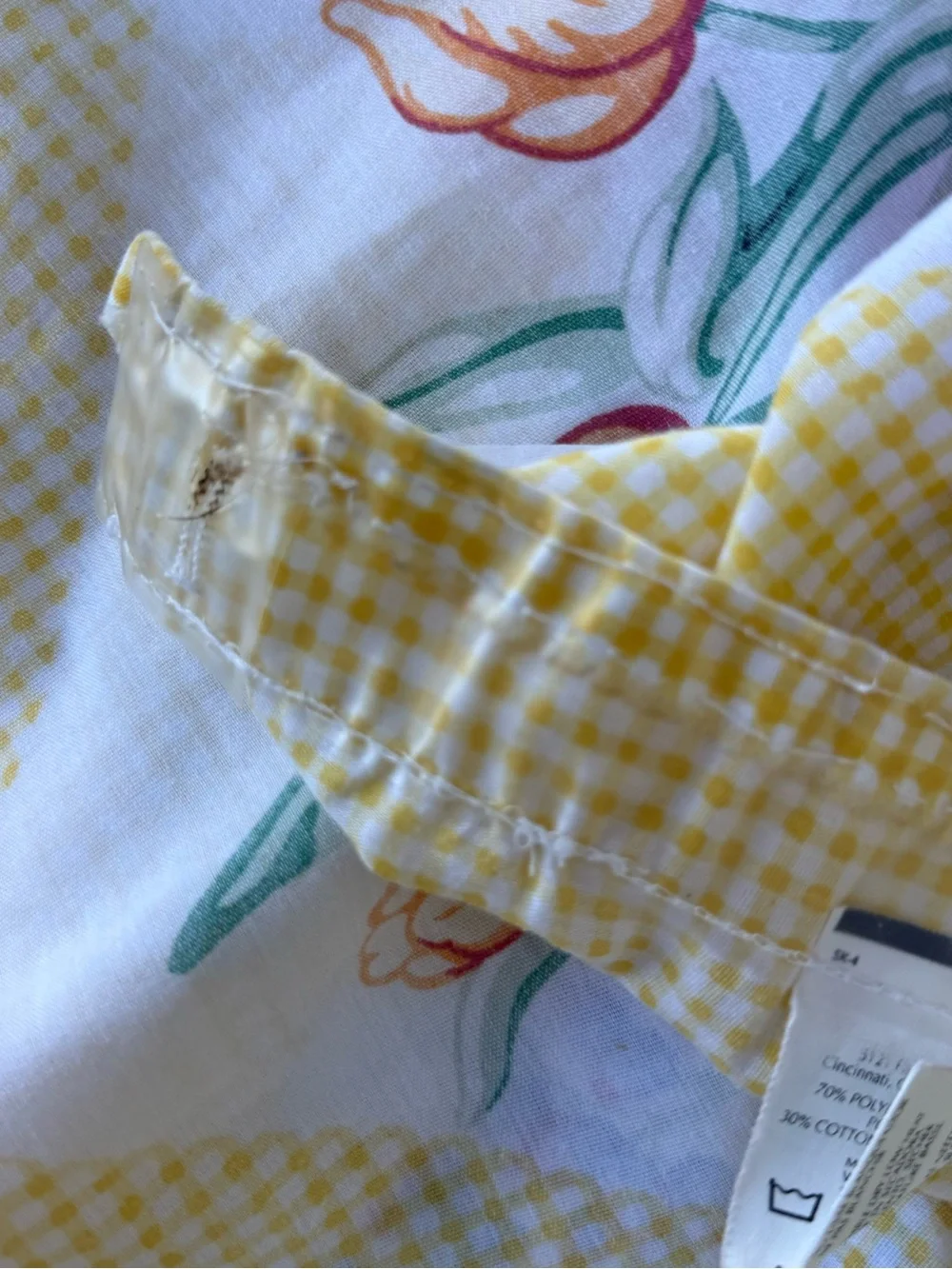 Floral Patchwork Yellow & White Shower Curtain